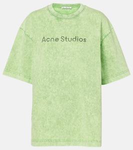 Футболка Exford Face из хлопкового джерси Acne Studios, Bright Green