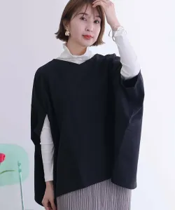 Свободный флисовый пуловер, аккуратный крой, рукав 3/4, блузка с коротким рукавом Pourvous, цвет Black