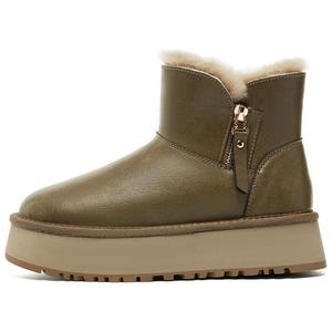 Теплые короткие зимние ботинки, увеличивающие рост, женские ZGR, Dark Khaki