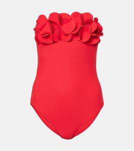 Купальник-бандо Tess с цветочными аппликациями Karla Colletto, Cherry