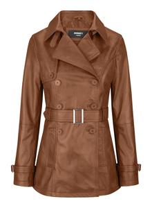 Короткая байкерская кожаная куртка TruClothing, цвет tan