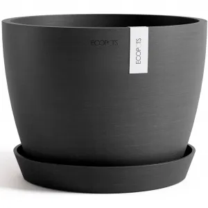 Цветочный горшок ECOPOTS «Стокгольм 24 Темно-серый», для внутреннего и наружного применения: морозостойкий, ударопрочный и светостойкий