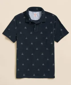 Поло из хлопково-полиэстерного трикотажа, махровой ткани, жаккардовой ткани GF Brooks Brothers, цвет Navy