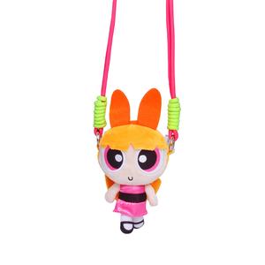 Мягкая кукла с персонажами Powerpuff Girls, съемная, Bubbles, цветочная, плюшевый кулон, высота 13см HUGKIS