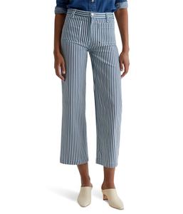 Брюки AG Jeans Kassie Mid Rise Wide Leg Crop, Nordic Stripe Indigo Multi