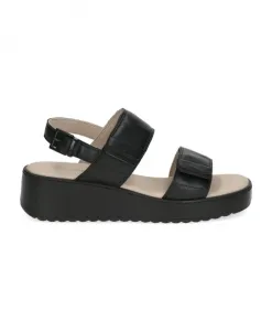 Черные открытые сандалии на плоской подошве для женщин Caprice, черный