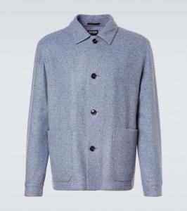Кашемировая и шелковая овершерт Zegna, Light Blue