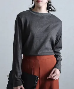 Укороченный топ с высоким воротником, элегантный крой, блузка с длинным рукавом три четверти Pourvous, цвет Charcoal