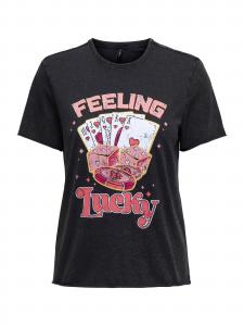 ONLY Футболка 'ONLLUCY' в черном цвете