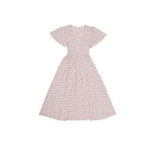 Женское летнее платье-макси с цветочным принтом, присборенное на лифе, с короткими рукавами-крылышками и v-образным вырезом Inspire Chic