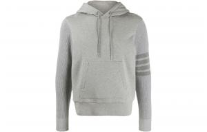 Худи с петлей на спине в виде четырех полос Thom Browne, серый