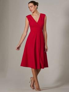 Платье миди с поясом Jolie Moi, Red