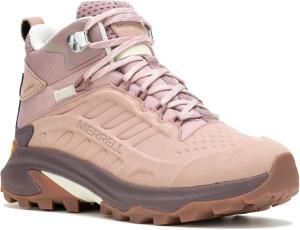 Женские ботинки Merrell Moab Speed 2 Mid из кожи, водонепроницаемые, Adobe Rose