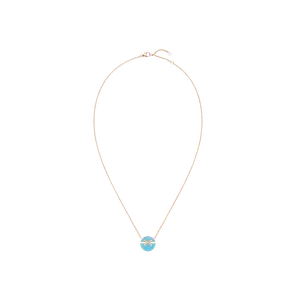 Колье jeux de liens harmony, маленькая модель, из розового золота с бриллиантами и бирюзой Chaumet