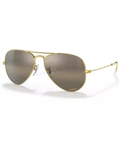 Унисекс поляризованные солнцезащитные очки, RB3025 AVIATOR LARGE METAL Ray-Ban, золотой