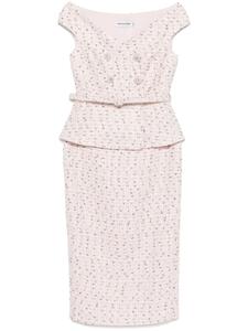 Платье миди букле Self-Portrait, розовый