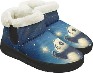 Женские зимние ботинки с искусственным мехом, теплые, с широким носком, прогулочные ботинки, противоскользящие, удобные для улицы, ботильоны на каждый день Chririnla, Panda Baby