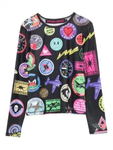 Лонгслив с графичным принтом Chopova Lowena, черный