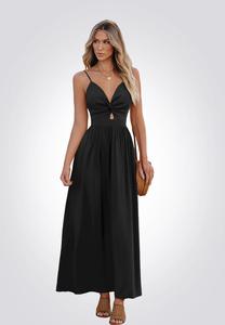 Длинное платье TWIST FRONT BOHO TRÄGER Cupshe, черный