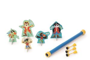 Духовой пистолет XL / 3 дротика на присосках / 5 мишеней ПИРАТЫ Аркадная игра Scratch