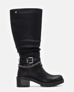 Женские высокие сапоги с боковой молнией Refresh, черный