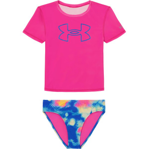 Купальник Under Armour Kids Short Sleeve Rashguard Swim Set, цвет Rebel Pink