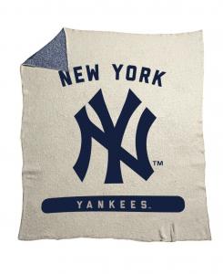 Плед Luxe Dreams с символикой New York Yankees, размер 50 x 60 дюймов Logo Brands, Oatmeal