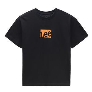 Короткая футболка с v-образным вырезом летняя для детей Lee, черный