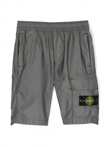 Спортивные шорты с нашивкой-логотипом Stone Island Junior, серый