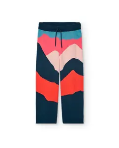 Широкие детские штаны на резинке со шнурками Boboli, многоцветный