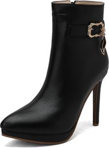 Женские ботильоны Alsoloveu на платформе с высоким каблуком, зауженным носком, высоким каблуком и боковой молнией, модные вечерние ботинки