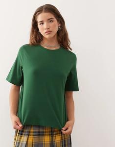 Футболка Weekday Perfect свободного кроя темно-зеленого цвета