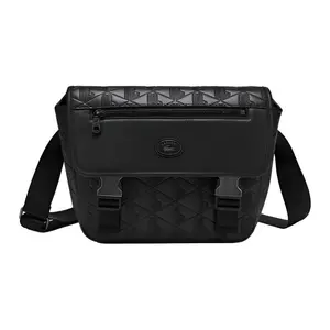 LACOSTE Мужская черная кожаная сумка через плечо, Black