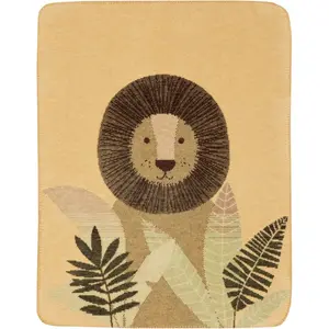 Детский плед Плед Little King 75 x 100 см, с декоративной строчкой Biederlack, коричнево-оранжевый