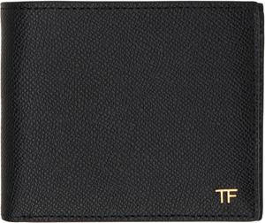 Кошелек из мелкозернистой кожи с двойным сложением TOM FORD, черный