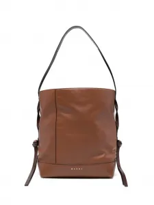 Сумка на плечо с логотипом Marni, коричневый