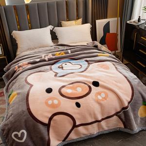 Antarctic Флисовое одеяло 150х200 см, утолщенное, двухслойное, вес 2500 г, цвет DL pigs are happy