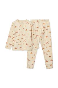 Детская хлопковая пижама Wilhelm Printed Pyjamas Set Liewood, бежевый