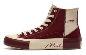 Парусиновые туфли унисекс с высоким берцем бордового/белого цвета Matnut