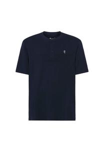 Мужская пижамная футболка с короткими рукавами и планкой на пуговицах, однотонная, синяя El Búho NOCTURNO, синий