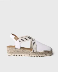 Женские кожаные эспадрильи на танкетке на резинке Toni Pons, белый