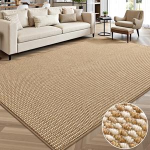 Ковер Budis Pineapple Loop, имитация сизаля, 140х200 см, бежевый/цвет верблюжьей шерсти