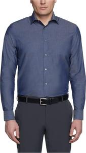 Мужская рубашка Calvin Klein Regular Fit Non Iron Herringbone Solid, Smokey Blue