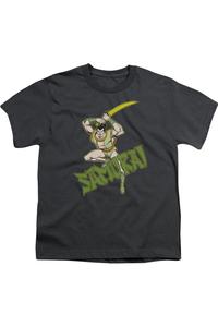 Футболка DC Comics с самураем для детей с короткими рукавами Gildan, Charcoal