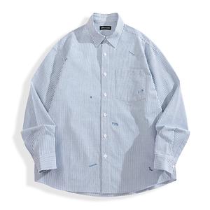 Повседневная рубашка мужская PEACEBIRD MEN, rural charm синий, batch 1