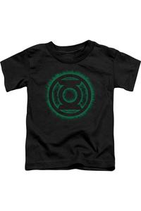Футболка с коротким рукавом для малышей с логотипом Green Lantern в виде зеленого пламени Gildan