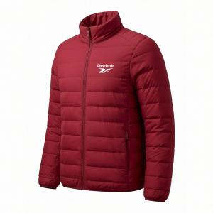 Пуховик Unisex со стойкой, легкий, стеганый Reebok, бордовый