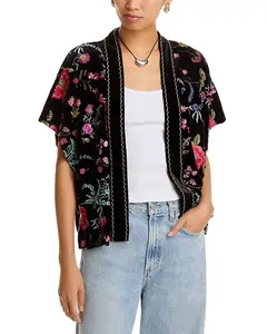 Свободный открытый жакет Johnny Was, мультиколор
