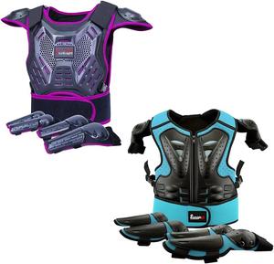 Детский мотоциклетный защитный костюм StarknightMT для езды по бездорожью, комплект синего и фиолетового цветов.