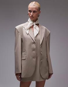 ASOS DESIGN свободный блейзер цвета «камень»